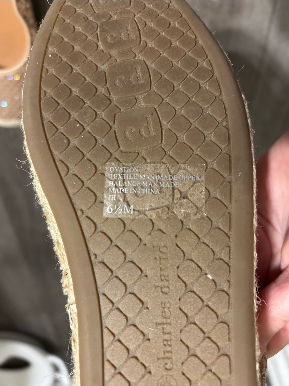 Charles By Charles David Nude Mesh Espadrille Flat - Picture 6 of 6